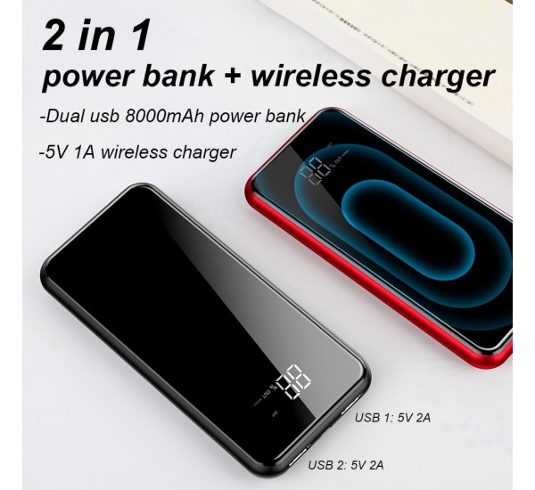 Baseus 8000mAh QI Wireless Charger Power Bank Baseus 8000mAh QI Wireless Charger Power Bank