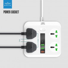 BRAVE BPS-001 Fast Charger POWER SOCKET Extension + USB PD Quick charger For Phones, Powerbanks