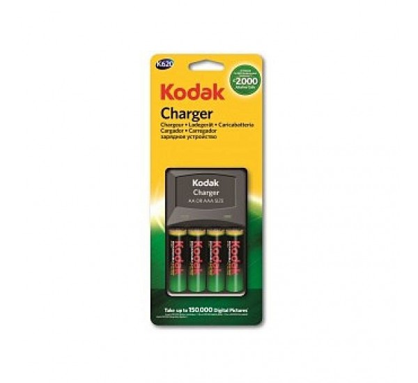 Kodak AA Rechargeable NiMh Finger Batteries 4(pcs) With AA/AAA Charger K620 Kodak AA Rechargeable NiMh Finger Batteries 4(pcs) With AA/AAA Charger K620
